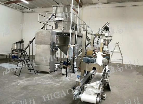 500 kg / jam lini produksi makanan-feeding-mixing-packing-sealing-conveying